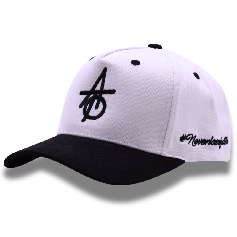 Against The Odds ATO Logo Snapback Hat White/Black