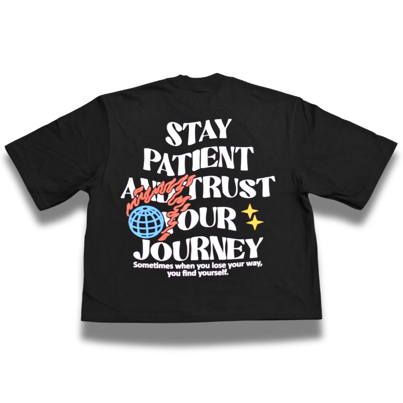 Against The Odds Patient and Trust Tee Black (Oversized)
