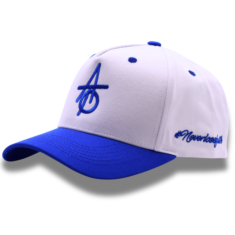 Against The Odds ATO Logo Snapback Hat White/Blue