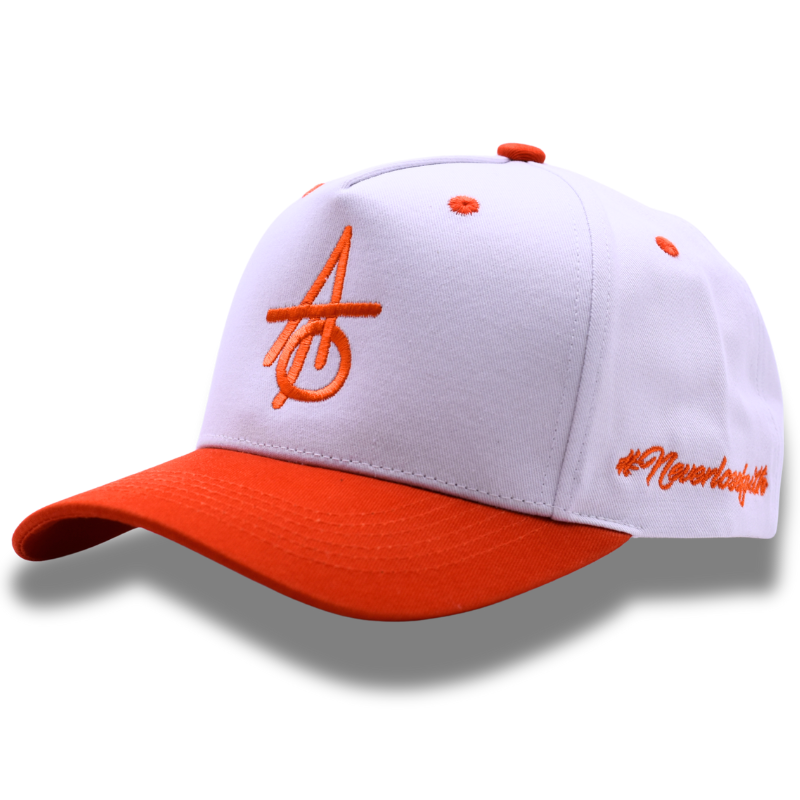 Against The Odds ATO Logo Snapback Hat White/Orange