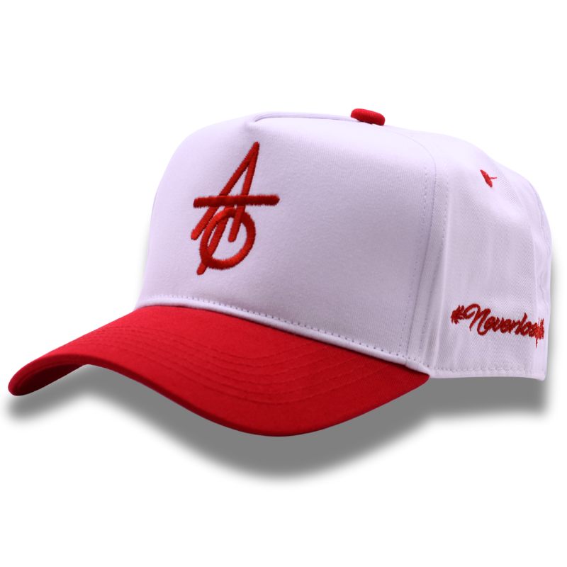 Against The Odds ATO Logo Snapback Hat White/Red