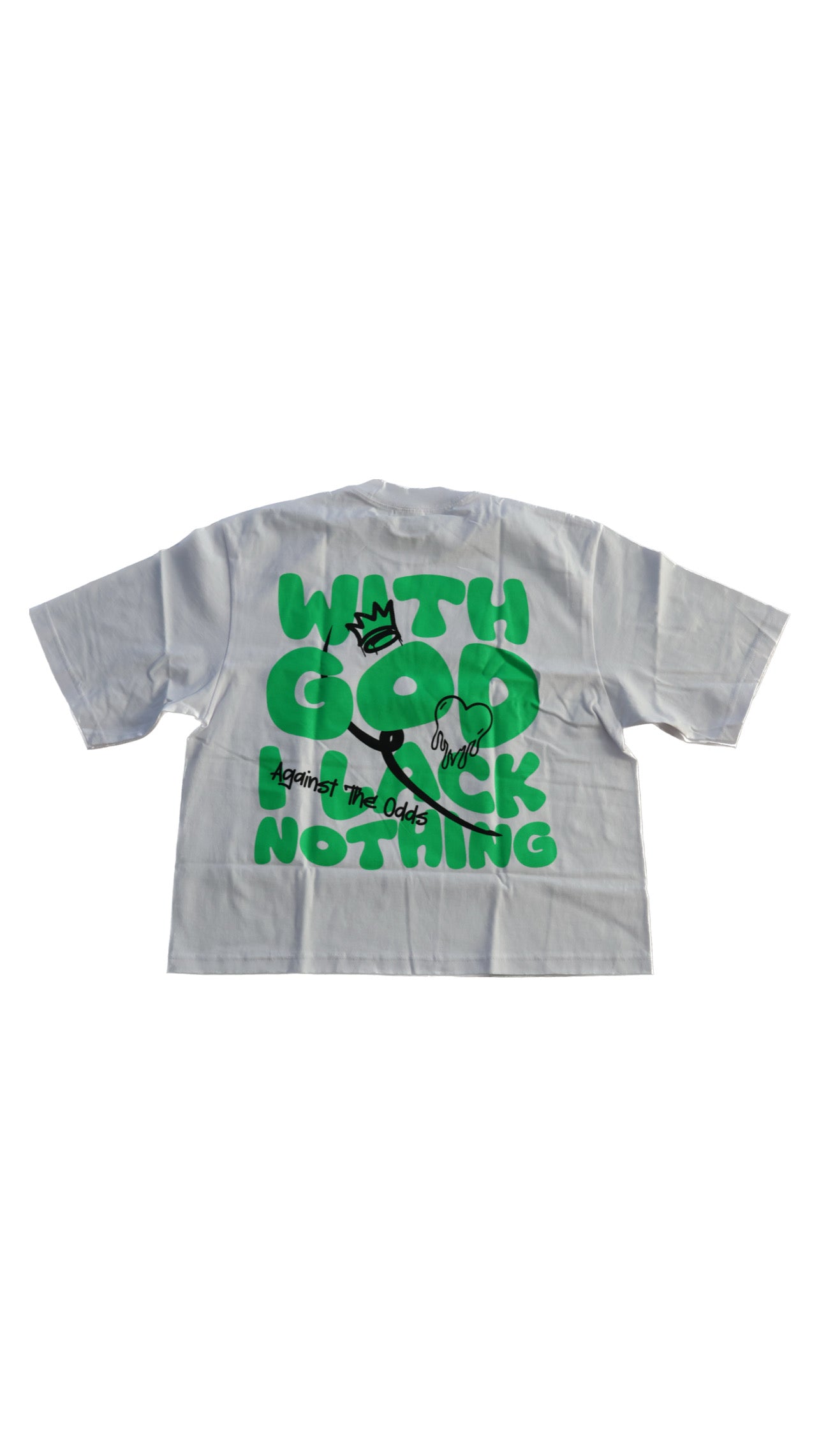 Against The Odds With God I lack Nothing Tee White (Oversized)