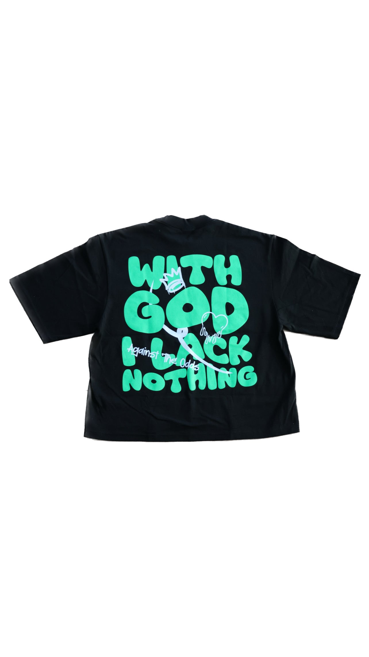 Against The Odds With God I lack Nothing Tee Black (Oversized)