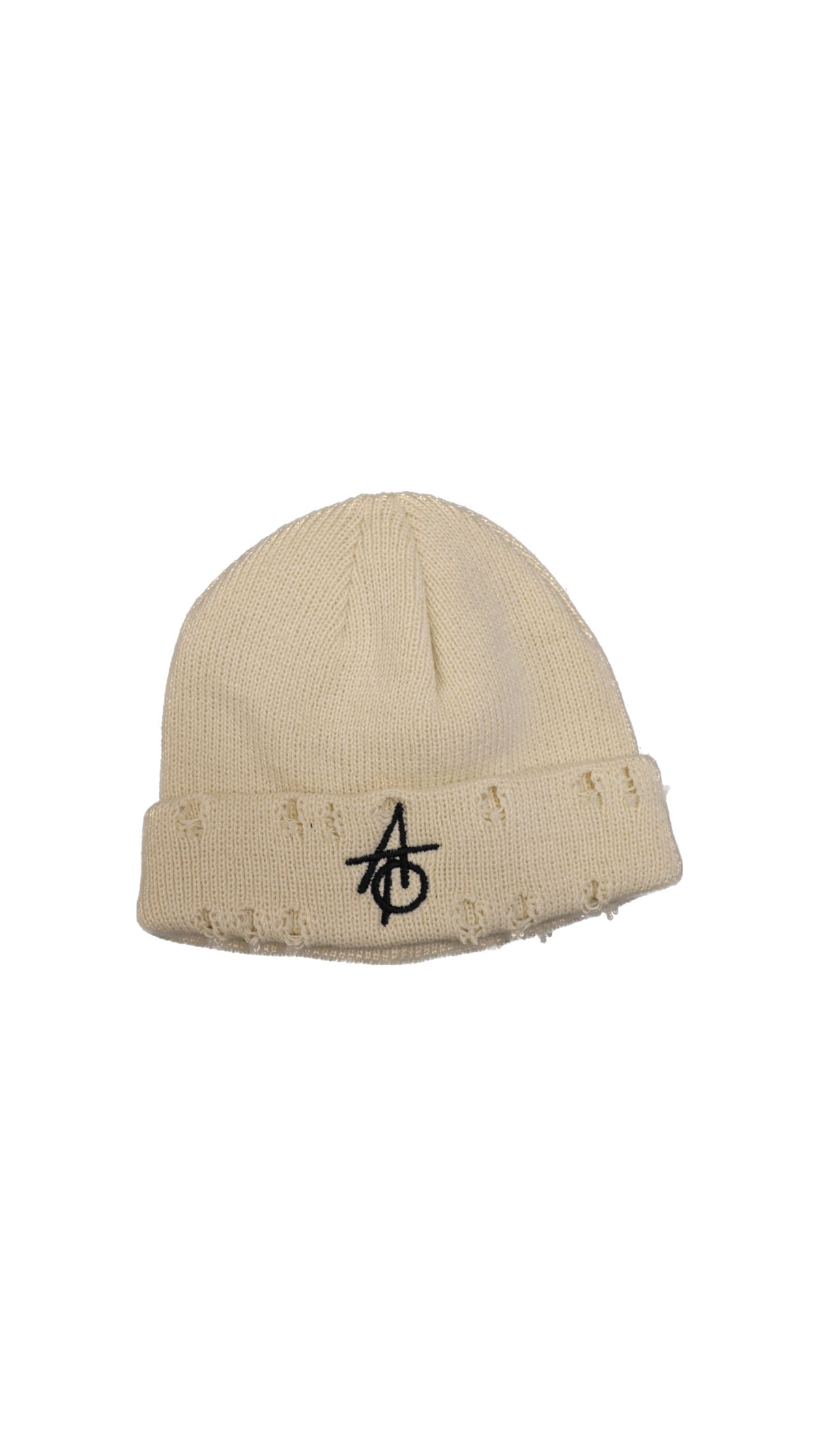 Against The Odds ATO Logo Distressed beanie (Beige)