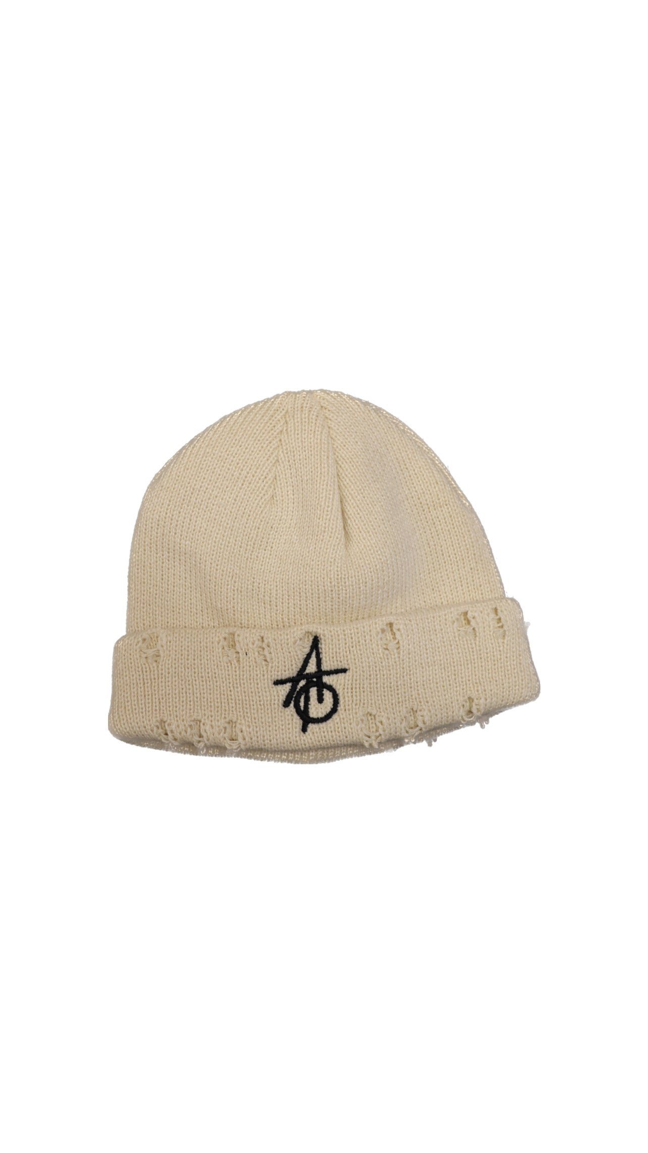 Against The Odds ATO Logo Distressed beanie (Beige)